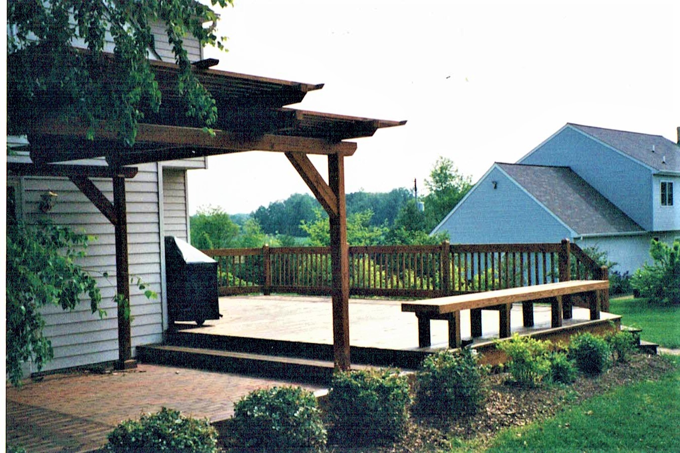 a cedar deck and trellis in lincoln university, pa 19352 built by deluca construction