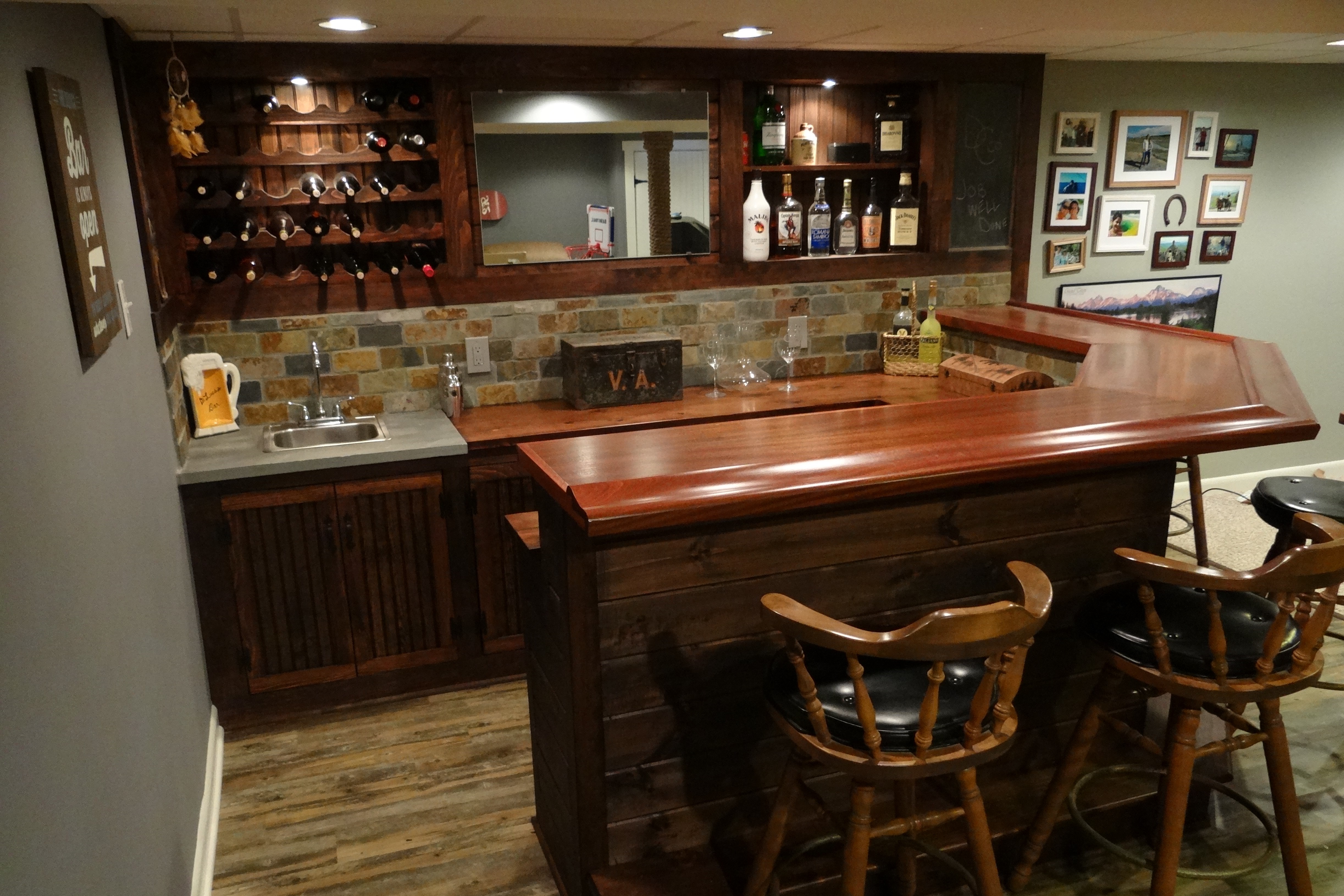a finished basement with bar lounge in west chester, pa 19380 renovated by deluca construction